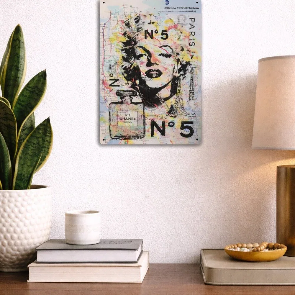 Rare Orginal Art Marilyn Monroe Art NYC Subway Map Metal Sign 8x12" Limited Ed. - Picture 5 of 5